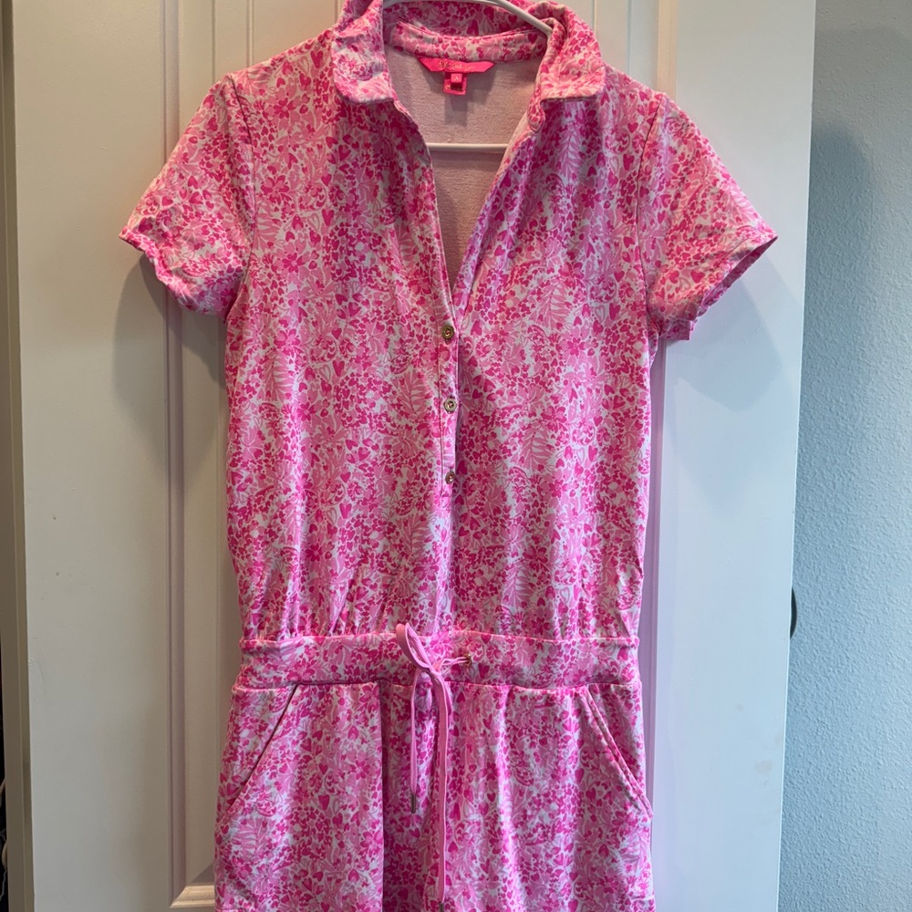 Lilly Pulitzer Pink Heart Print Blouse
